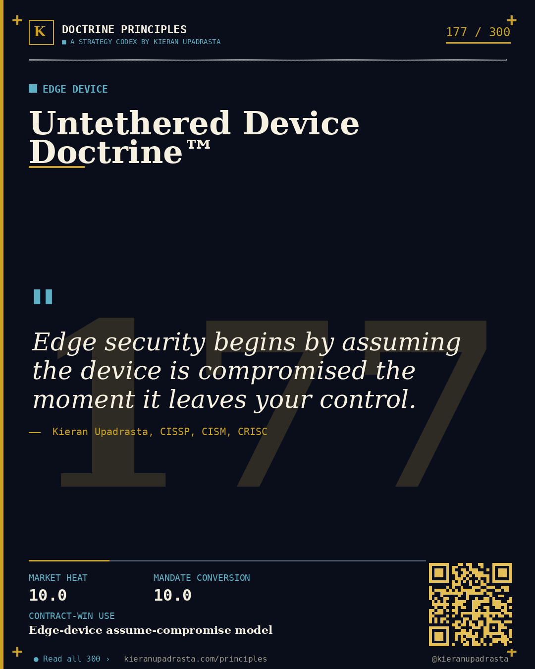 Principle 177: Scalable Flaw Doctrine™ — IaC Misconfig doctrine card by Professor Kieran Upadrasta, CISSP CISM CRISC, Schiphol University