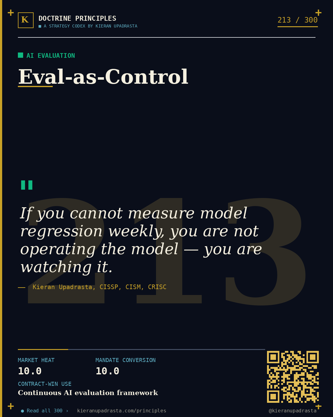 Principle 213: Vector Database Trust Boundary — AI Supply Chain doctrine card by Professor Kieran Upadrasta, CISSP CISM CRISC, Schiphol University